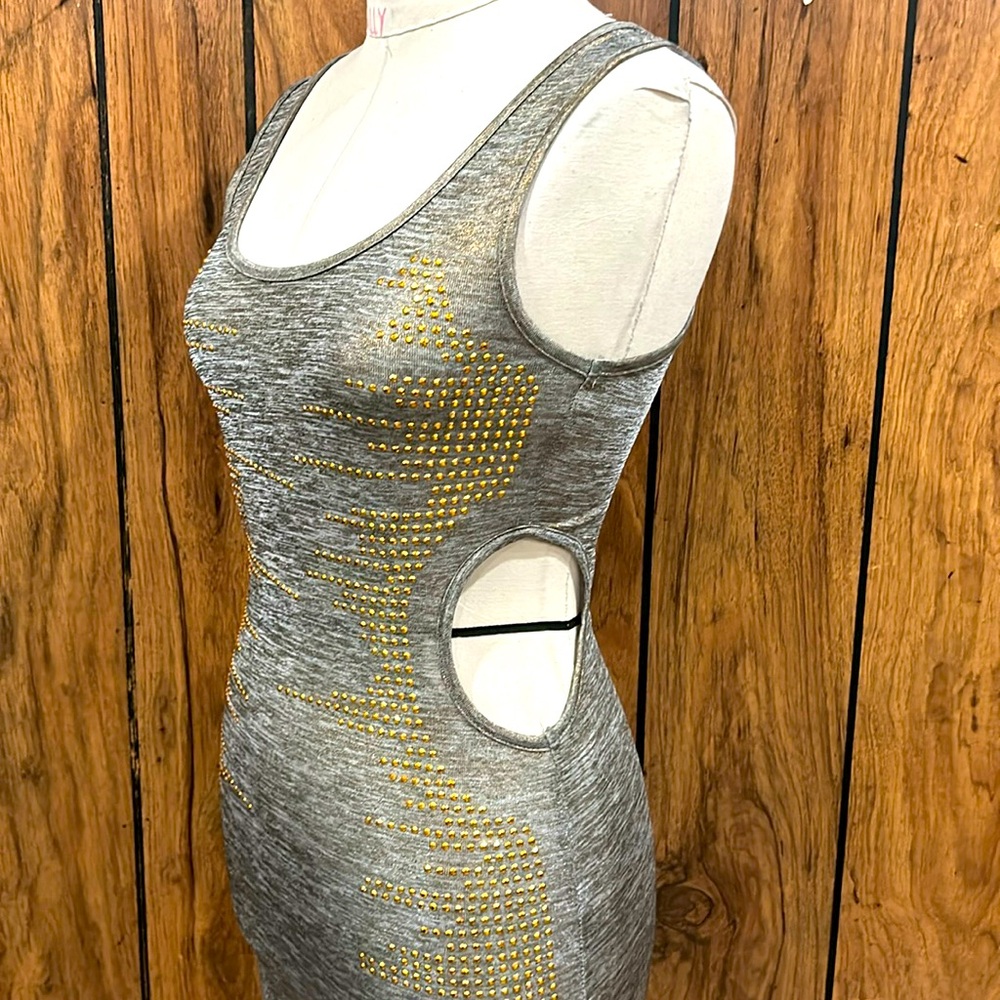 gray and gold bodycon mini dress Size S